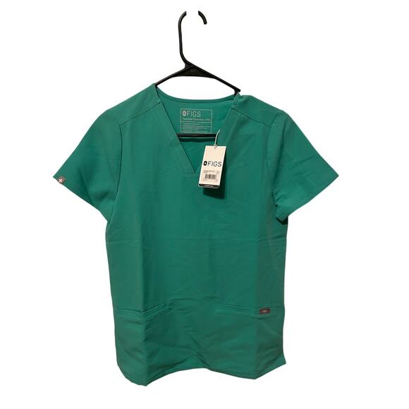 Figs XXS Casma 3 Pocket Scrub Top Surgery Green NWT - Picture 1 of 4